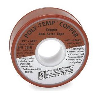 Anti Seize Poly Temp 36136 Copper Tape,  450 to 1800 Degree F Performance Temperature, 600" Length x 1/2" Width Anti Siezes