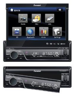 Fahrenheit TID 893 In Dash Source Unit DVD Player Single DIN with 7   Inch Touchscreen Flip Out Monitor  Vehicle Dvd Players 