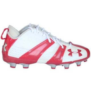 Under Armour Demolition Mid MC Football Cleats, White/Red, 11 Football Shoes Shoes