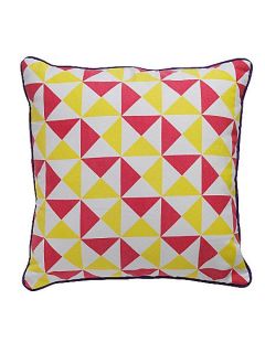 Linea Neo Geo Triangle design print cushion pink/lime