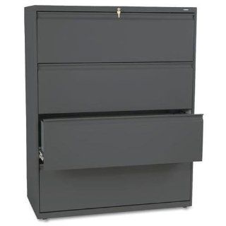 HON 894LS 800 Series 42 by 19 1/4 Inch 4 Drawer Lateral File, Charcoal   Lateral File Cabinets