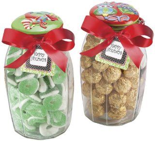 Global Amici Z7CA894S2R Lock Tight Stockings and Ornaments Holiday Jars, 64 Ounce, Set of 2 Kitchen & Dining