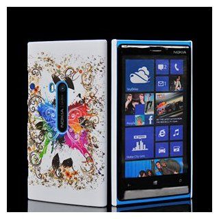 EnGive� Beautiful Nokia Lumia 920 Hard Case Protector Cover +Stylus +EnGive� Cleaning Cloth (white colorful butterfly) Sauciers Kitchen & Dining