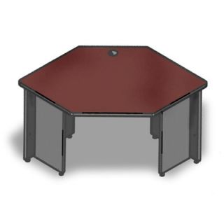 Lorell Durable Corner Desk LLR67576 Laminate Top Mahogany