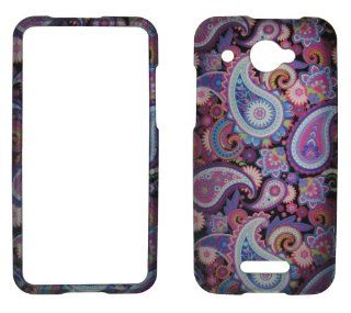 2D Purple Paisley HTC DROID DNA 4G LTE X920E Verizon Case Cover Snap on Hard Shell Protector Cover Phone Hard Case Case Cover Faceplates Cell Phones & Accessories