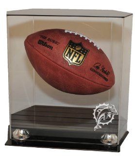 Miami Dolphins Floating Football Display Case  Sports Related Collectible Footballs  Sports & Outdoors