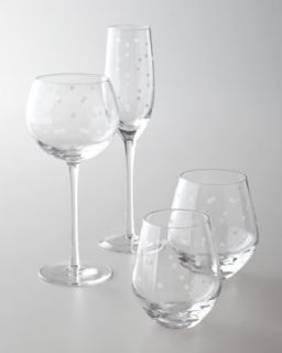 Four Larabee Dot Stemless White Wine Glasses   kate spade new york