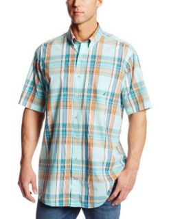 Nautica Men's Big Tall Short Sleeve Slub Plaid Woven Shirt at  Mens Clothing store