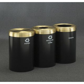 Glaro, Inc. RecyclePro Value Series Triple Unit Recycling Receptacle 42 3 BK 