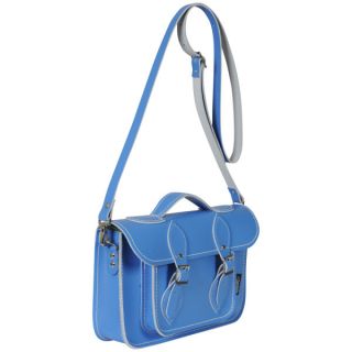 Zatchels 11.5 Inch Pastel Leather Satchel with Handle   Cornflower Blue      Womens Accessories