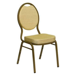 FlashFurniture Hercules Series Teardrop Back Stacking Banquet Chair With Gold