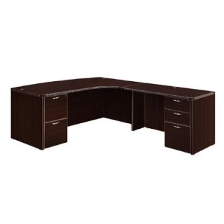 DMi Fairplex Executive Corner Bow Front L Desk with 5 Drawers 7004 47ECB Or