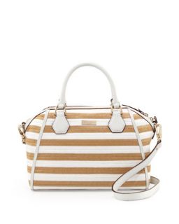 catherine street pippa striped straw satchel bag, fresh white/natural   kate