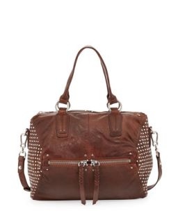 Dora Studded Side Satchel Bag, Brown   Oryany