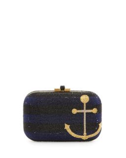 Anchors Away Slide Lock Crystal Clutch Bag   Judith Leiber Couture