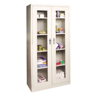 Sandusky Classic Series 36 Clear View Storage Cabinet CA4V3618780 Finish Putty