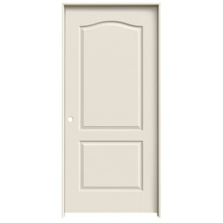 ReliaBilt 2 Panel Arch Top Solid Core Textured Molded Composite Right Hand Interior Single Prehung Door (Common 80 in x 36 in; Actual 81.68 in x 37.56 in)