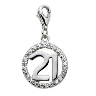 cubic zirconia 21 charm in sterling silver orig $ 41 00 34 85