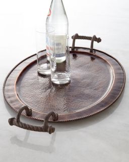 Large Oval Antique Copper Tray   GG Collection