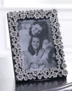 8 x 10 Platinum Plated Pearl Flower Frame   LObjet