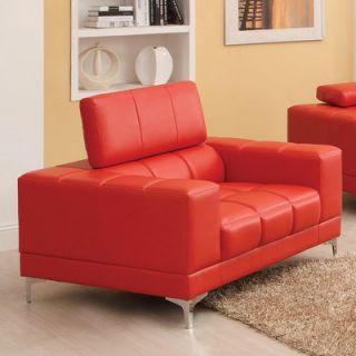 Hokku Designs Derrikke Plush Chair IDF 6623 Color Red