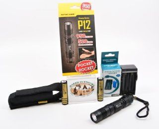 NITECORE P12 FLASHLIGHT 950 LUMENS INCLUDES 2 X FREE 18650 RECHARGEABLE BATTERIES AND A WALL CHARGER    