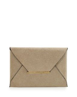 Harlow Signature Metallic Envelope Clutch Bag, Gold   BCBGMAXAZRIA