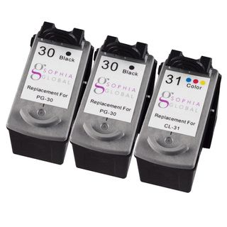 Sophia Global Remanufactured Ink Cartridge Replacement For Canon Pg 30 And Cl 31 (2 Black, 1 Color)