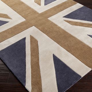 Hand tufted Contemporary Union Jack Gray Rays Abstract Rug (5 X 8)