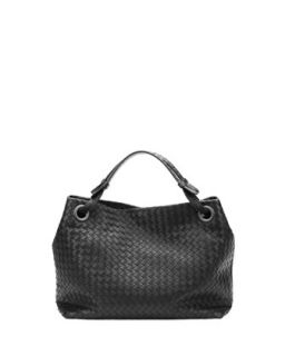 Medium Intrecciato Shoulder Bag, Black   Bottega Veneta