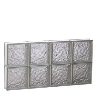 REDI2SET 32 in x 16 in Ice Pattern Frameless Replacement Glass Block Window
