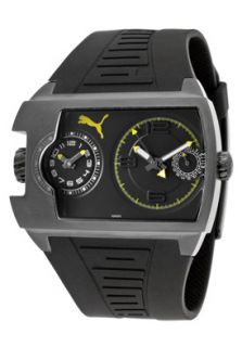 Puma PU102421003  Watches,Mens Take Pole Position Dual Time Black Dial Black Rubber, Casual Puma Quartz Watches