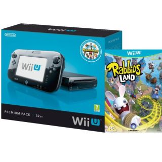 Wii U Console 32GB Nintendo Land Premium Bundle   Black (Includes Rabbids Land)      Games Consoles
