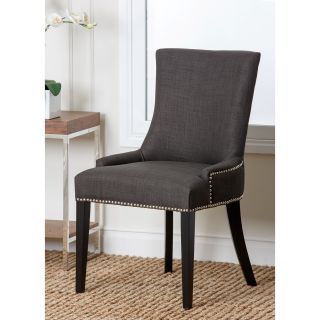 Abbyson Living Newport Grey Fabric Nailhead Trim Dining Chair