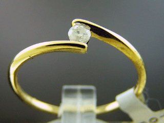 14k Yellow Gold Engagement 0.10ct One Diamond Ring Size 7 Jewelry