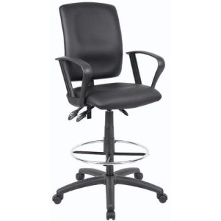 Boss Office Products Height Adjustable Drafting Stool with Footring B1645 Arm