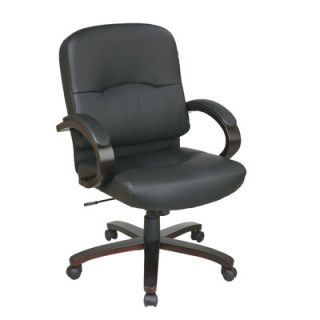 Office Star Mid Back Eco Leather Chair with Padded Arms WD5381 EC3