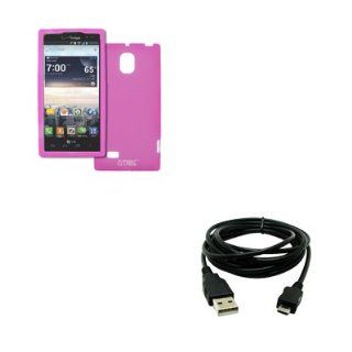 EMPIRE Verizon LG Spectrum 2 VS930 Silicone Skin Case Cover, Hot Pink + USB 2.0 Data Cable Cell Phones & Accessories