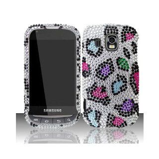 Silver Colorful Leopard Bling Gem Jeweled Crystal Cover Case for Samsung Transform Ultra SPH M930 Cell Phones & Accessories