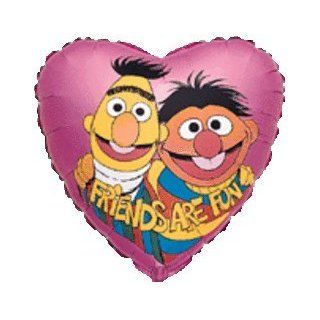 Bert and Ernie "Friends Are Fun" Heart Shaped Balloon [Toy] Toys & Games