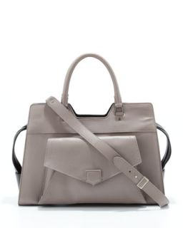PS13 Medium Bicolor Satchel Bag, Gray/Back   Proenza Schouler