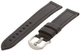 Hadley Roma Men's MSM905RA 200 20 mm Black Genuine Leather Watch Strap Watches