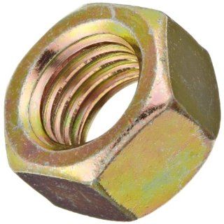 Steel Hex Nut, Zinc Yellow Chromate Plated, Class 10, DIN 934, Metric, M6 1 Thread Size, 10 mm Width Across Flats, 5 mm Thick (Pack of 100)