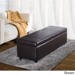 Franklin Large Rectangular Faux Leather Storage Ottoman Bench