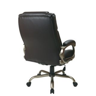 Office Star Eco Leather Big Mans Executive Office Chair with Padded Loop Arms