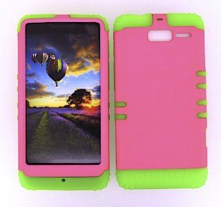 For Motorola Droid Razr M Xt907 Neon Rich Hot Pink Heavy Duty Case + Lime Green Rubber Skin Accessories Cell Phones & Accessories