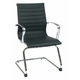 Office Star Eco Leather Visitors Chair 74653 Finish Black