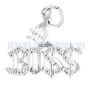 Rhodium Plated 925 Sterling Silver #1 Boss Pendant Jewels Obsession Jewelry