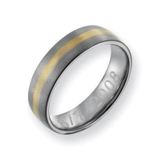 with 14K Gold Inlay Brushed Wedding Band (27 Characters)   Zales