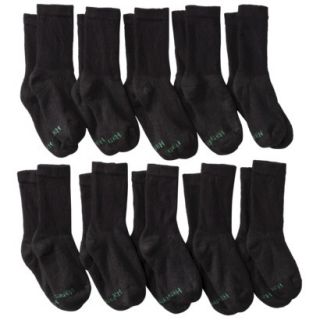 Hanes® Boys 10 Pack Crew Socks   Black